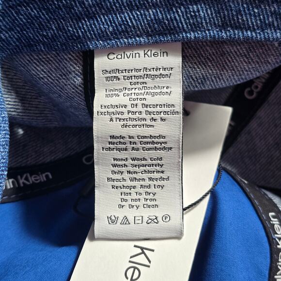 Calvin Klein Denim CK Logo Baseball Cap Blue Jean Dad Hat Adjustable Strapback - Picture 9 of 9